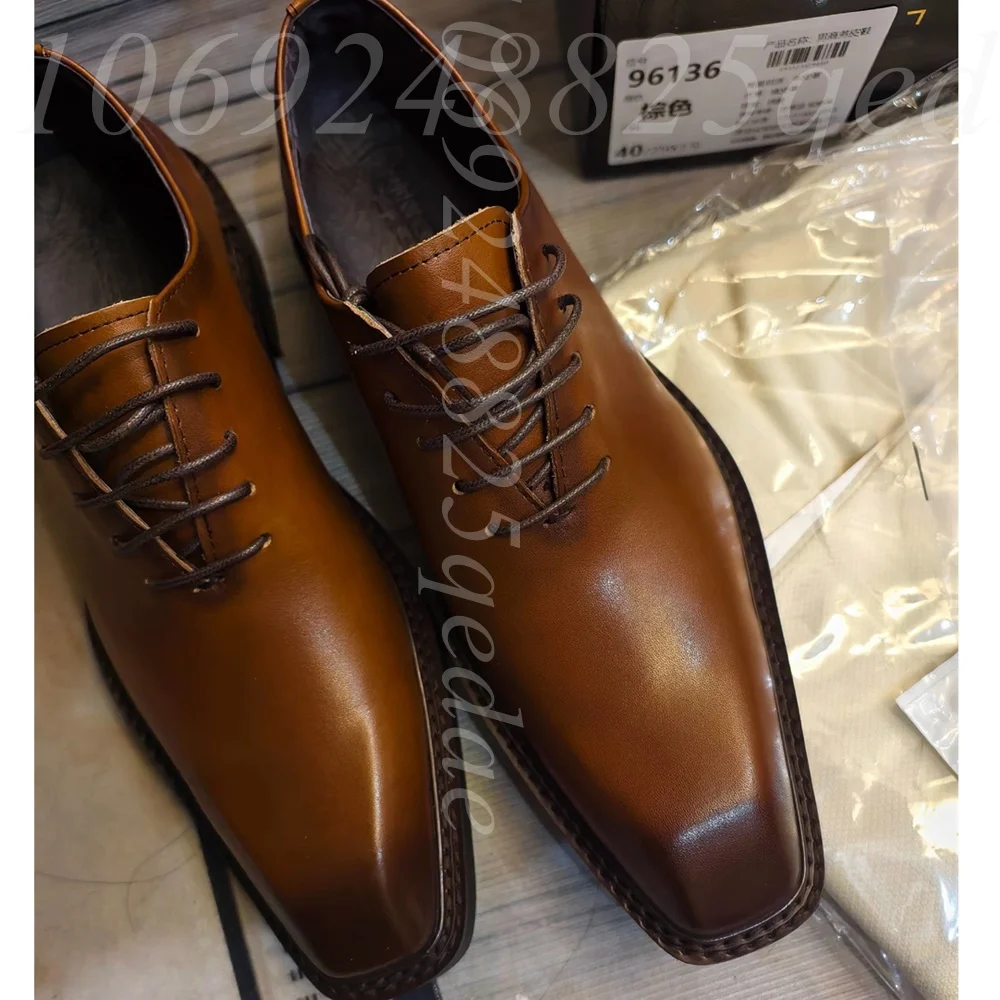Formal Men Daily Wear Footwear - Мужские роскошные коричневые кожаные оксфорды, классические