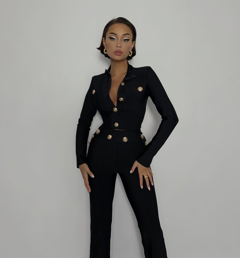 Men Formal Wear All Black - Новый осенний стиль черного цвета, женское