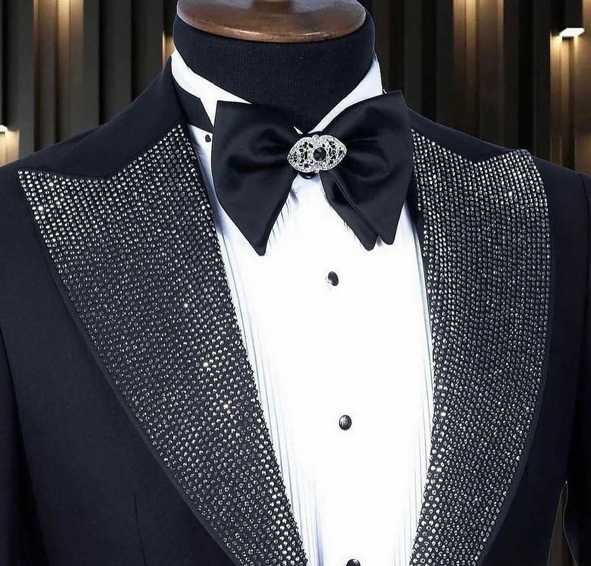 Men Formal Wear Modern - Мужской вечерний костюм-смокинг с бисером, 2