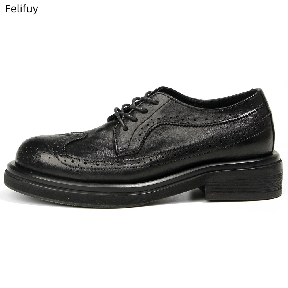 Men Formal Wear All Black - Черные туфли дерби, винтажные мужские туфли