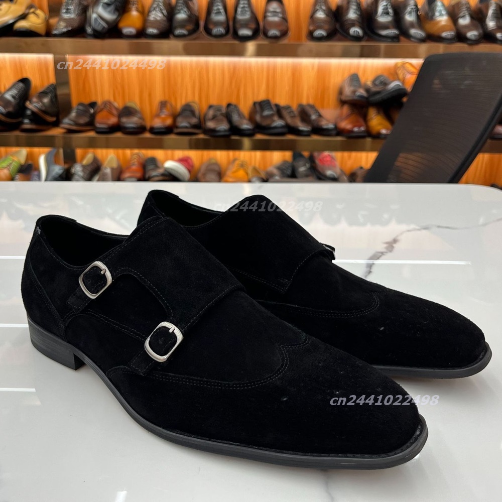 Formal Men Daily Wear Footwear - Мужские лоферы с двойной металлической пряжкой,