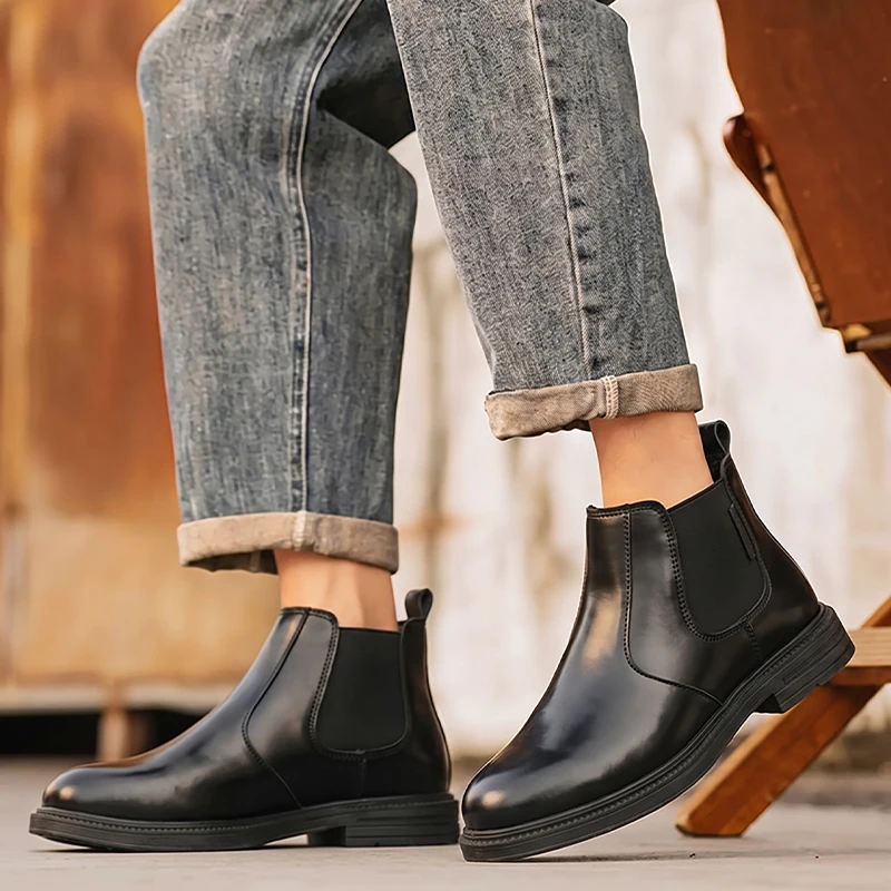 Мужские кожаные ботинки-челси, – обзор и цена Men Formal Wear With Boots