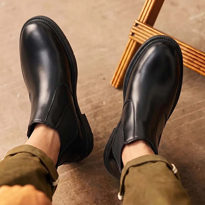 Мужские кожаные ботинки-челси, – обзор и цена Men Formal Wear With Boots